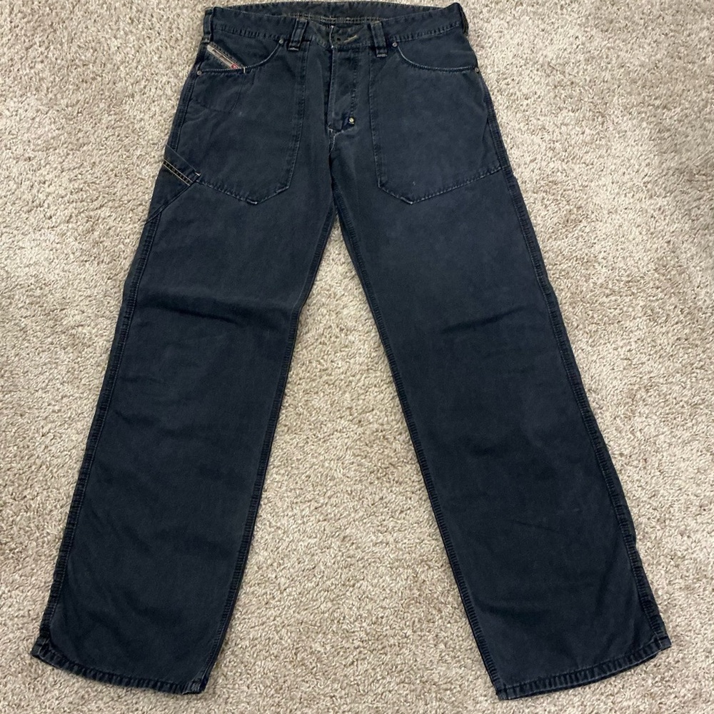 Diesel Charcoal Jeans with Yellow Stitching